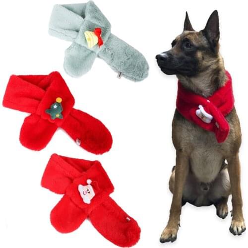 Winter Warm Pet Scarf Cat Dog Christmas Gift Adjustable Puppy Neck Tie Xmas Kitten Neckerchief Collar New Year Dogs Accessories