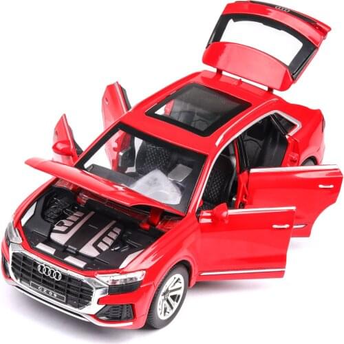 1:24 High Simulation Audi Q8 With Sound And Light Pull Back Alloy Toy Car Model Toys For Children Gifts Cars Metal Model Rc Car