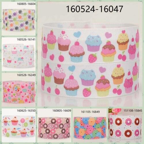 10yards -different sizes -cake pattern ribbon printed Grosgrain ribbon