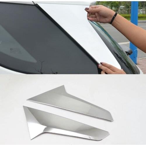 For Chevrolet Equinox Third GE 2017 2018 2019 ABS chrome trims Rear window sequins glass Spoiler side triangle Molding part 2pcs
