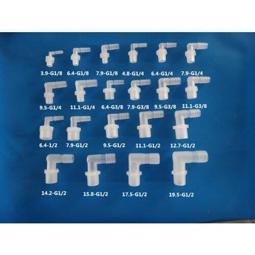 5pcs sub-threaded male pagoda elbow male thread elbow nozzle male pagoda elbow hose plastic connector