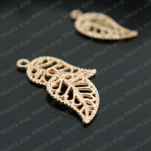 Wholesale 16*10mm Champagne Gold color Hollow Tree Leaf Alloy Charms Pendants Diy Jewelry Findings Accessories 50pcs(JM107)