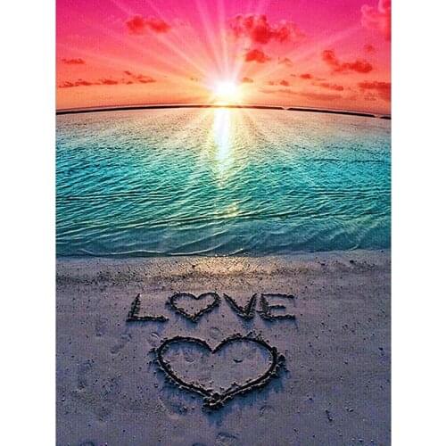 5D DIY Diamond Painting Love Scenery Cross Stitch Rhinestone Embroidery Mosaic Needlework Home Decor Round drill love gift