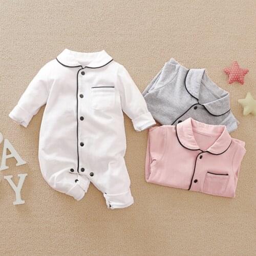 Baywell Autumn Unisex Baby Rompers Newborn Clothes For Girls Boys Long Sleeve Solid Jumpsuit Infant Clothing Pajamas Romper