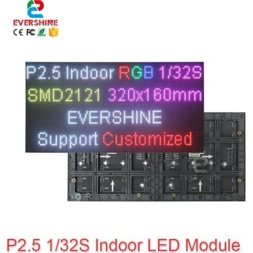 Free Shipping 2.5mm Pitch P2.5 Indoor Full Color Smd2121 Led Display Module 1/32 Scan RGB Advertising Panel Size 320x160mm