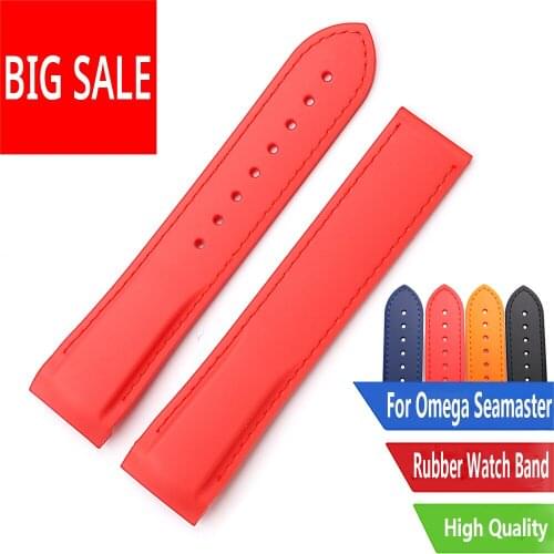 CARLYWET 20mm Red Black Blue Waterproof Silicone Rubber Replacement Wrist Watch Band Strap Belt With Clasp For Omega Seamaster