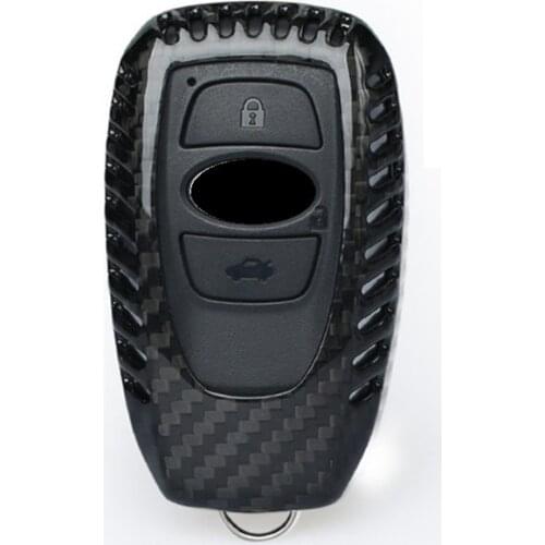 Carbon Fiber Car Key Case Cover Skin For Subaru Legacy Impreza Forester XV Trezia BRZ WRX Levorg outback keyless entry protector