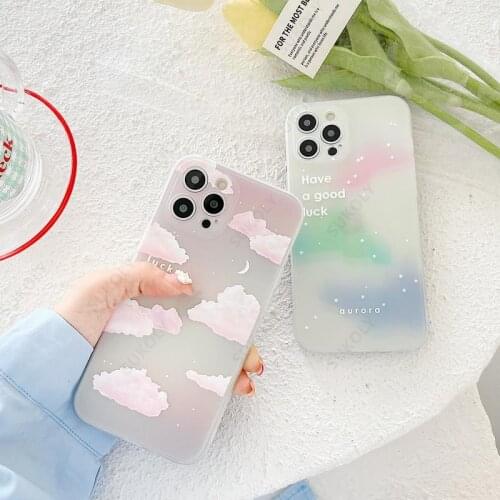 For iPhone 11 Pro Max Phone Case For iPhone 12 XR XS Max X 8 7 Plus SE 2020 Shockproof Star Cloud TPU Soft Case Cover Bumper