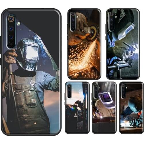 Welder Welding Hot Metal Worker Case For OnePlus 8 Pro 9 Pro 7T 8T Nord Cover For Realme 8 Pro Q3 7 6 Pro C3 C11 C15 C21