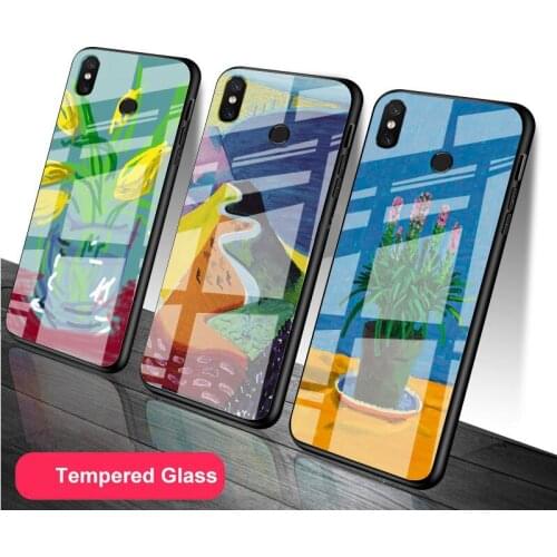 David Hockney oil painting Tempered Glass Phone Case For Redmi Note 5 6 7 8 9 Pro Note8T Note9S Redmi8 9 Cover Shell