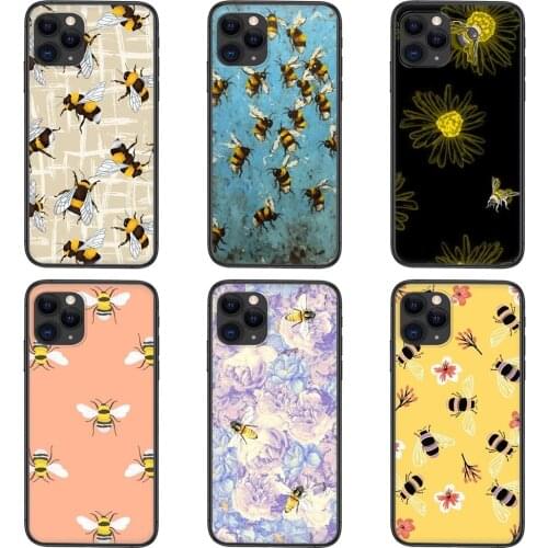 Exclusive Bee Art Print Cute Cartoon Floral For Huawei Honor 8A 8C 8X 9 9A 9I 9X 10 10I 10X 20 20I 20S V10 V40 Lite P9 Mobile
