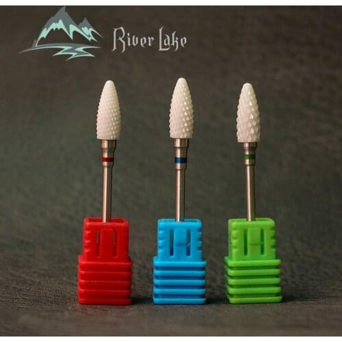 Flame Ceramic Nail Drill Bit 3/32" Rotate Burr Cutter Bits For Manicure Electric Nail Drill Accessories Nail Mill