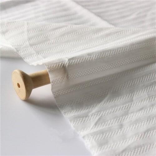 Cotton White Fabric Cotton Jacquard Fabric Pastoral Small Fresh Womens Shirt Skirt Fabric Childrens Wear Fabric