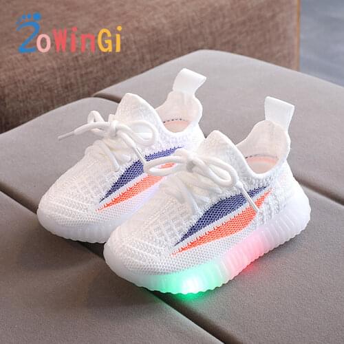Size 21-30 Children Casual Shoes Glowing Sneakers tenis feminino infantil Kids Led Shoes Mesh Breathable Childrens Sneakers