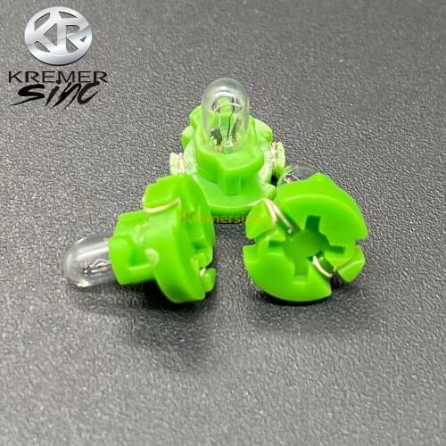 10pcs T3 Bulbs Lamps for Audi Mercedes Benz BMW Opel Volvo Dashboard Instrument 12V 0.56W Green Plum blossom Base