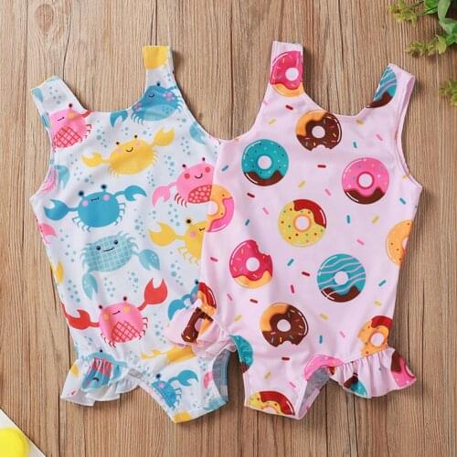 Summer Toddler Infant Kids Baby Girls Cartoon Printed Bikini One-Piece Swimwear Bodysuit Beachwear Maillot De Bain Enfant#p4