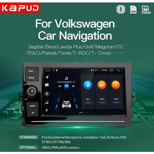 Kapud Android New 8''Multimidia Car Autoradio Stereo Gps Radio Receiver For VW/Volkswagen/Golf/Polo/Tiguan/Passat/b7/b6/Octavia