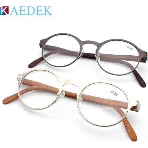 KAEDEK Seemfly Wood Grain Reading Glasses Men Women Progressive Multifocal Presbyopic Eyeglasses Near Far Sight Eyewear