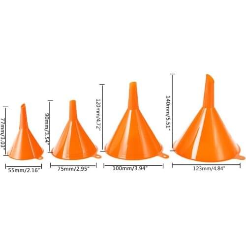 2021 New 4Pcs Plastic Funnel Set for Car Oil Gas and Fluids Auto Home Kitchen Function