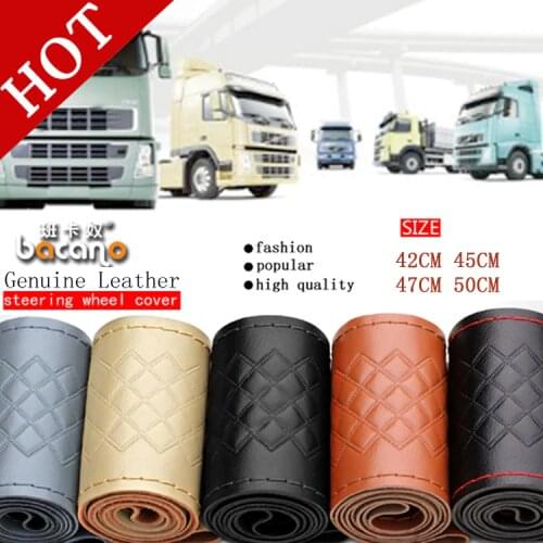 BACANO Car steering wheel braid for Bus RV Truck / Unique New Suede Auto Steering-Wheel Cover 42/45/ 47/50cm Custom size