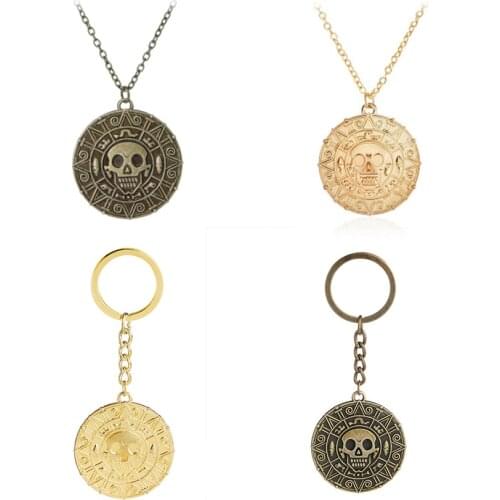 Pirates Of The Caribbean Skull Captain Jack Pendant Necklace Punk Choker Johnny Depp Movie Jewelry Men Women Gifts