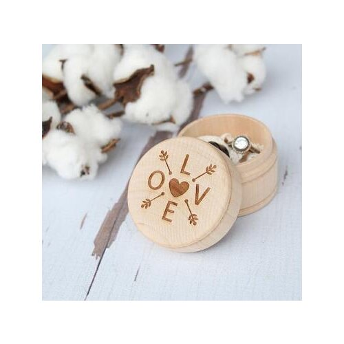 Personalised logo LOVE Engraved Wooden Wedding Couples Ring keepsake bearer Boxes engagement party favors Gift for Couples