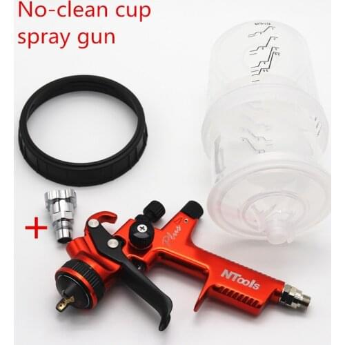 HVLP Spray Gun Car Paint Gun 600cc Tank Gravity Spray Gun With Adapter Pps Tank Air Spray Gun With Quick-Connect Wash-Free Tank