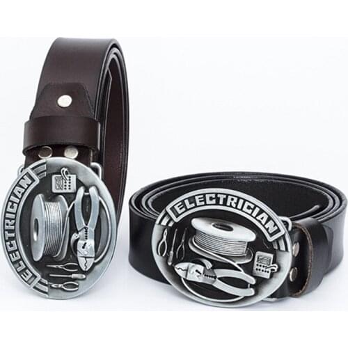 High-end retro smooth buckle belt mens casual fashion all-match leather belt mens European and American personality jeans belt