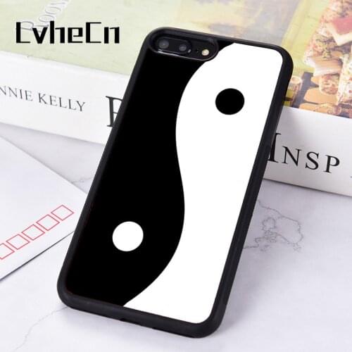LvheCn Rubber Silicone Phone Case Cover For iPhone 6 6S 7 8 PLUS XR X XS 11 12 PRO MAX MINI Yin Yang Black White