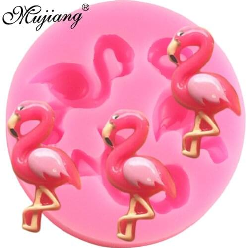 3D Flamingos Silicone Molds Fondant Baby Birthday Cake Decorating Tools Resin Polymer Clay Jewelry Mould Candy Chocolate Moulds