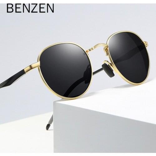 BENZEN Polarized Sunglasses Brand Designer Vintage Round Sun Glasses UV400 Eyewear For Men Women New