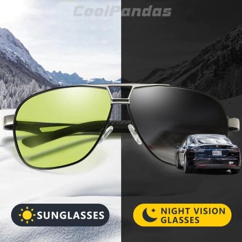 Unisex Aluminum Magnesium HD Photochromic Polarized Sunglasses Men Yellow Day Night Driving Male Oculos Anti-glare Eyewear Gafas