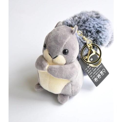 Super Cute 3 Colored- 10CM Squirrel Plush toy lovely Keychain Stuffed toy doll girls gifts bag deco pendant high quality
