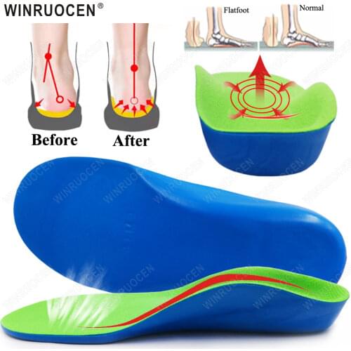 WINRUOCEN Child Professional Arch Support Orthotics Insoles Flat Feet Cubitus Varus XO Leg Plantillas Pad For Shoes Inserts Sole