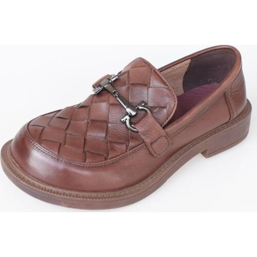 2021 Ins 100% Leather Women Flats Shoes Real Leather Loafers Fashion Platform Casual Shoes Woman Office Lady Footwear