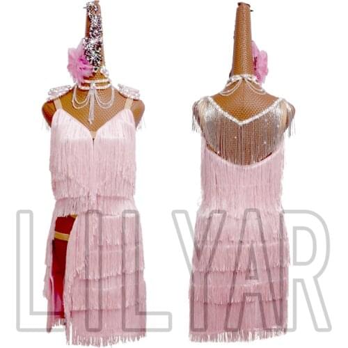 New Latin Dance Dress Competition Dress Costumes Skirt Performing Dress Adult Customize Children Red Matador Skirt Split Skirtes