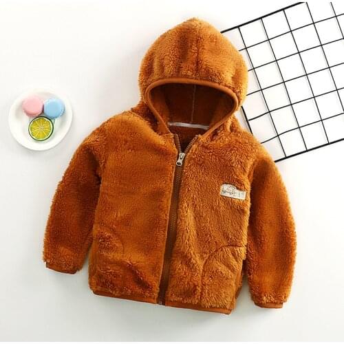 Winter Girls Fleece Jackets Kids Fashion Printed Thick Outerwear Children Clothing Autumn Baby Girls Cute Jacket Hooded Coats