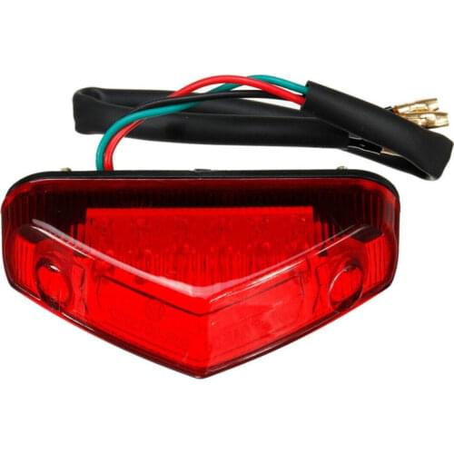 1pc 12V Motorcycle 12 LED Red Tail Brake Light Running Signal Indicator Lamp For ATV Dirt Bike Accessories License Plate Lamp