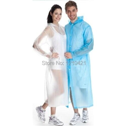 1pcs Free shipping Portable poncho translucent raincoat Adult travel raincoat poncho windbreaker type non disposable raincoats