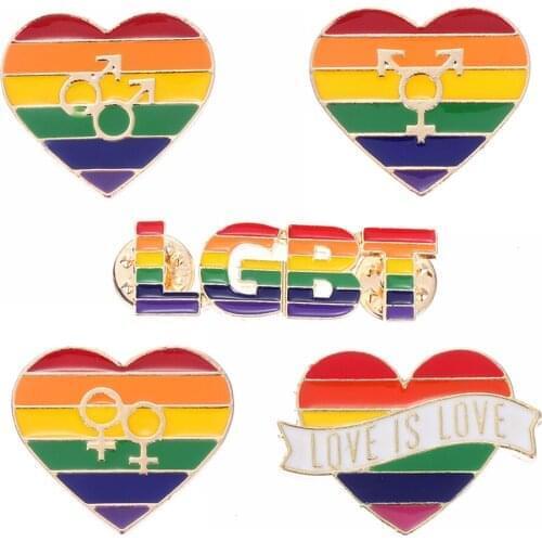 1PC Rainbow Gay Pins Tinplate Badge Lapel Denim Hat Brooches Men Women Collar Pin Clothing Jewelry Accessories Sewing Supply