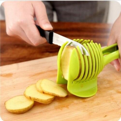 1pc Convenient Fruit Vegetable Shredder Tomato Slicer Orange Lemon Potato Carrot Cutter Cake Clip Multi-function Kitchen Tool