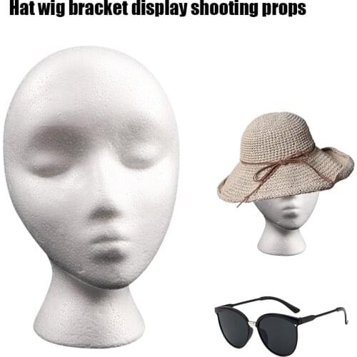 1 PC Female & Male Styrofoam Foam Mannequin Manikin Head Model Hat Sunglasses Display Mannequin Head Hat Wig Display Stand Rack
