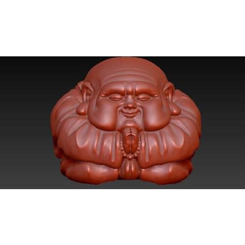 3D model for cnc or 3D printers in STL file format -Cute cartoon comic buddhist monk