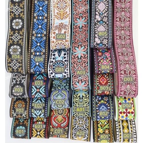 10Yards 5cm Quality Thick Durable Dog Callor Backpack Guitar Camera Strap Webbing National Jacquard Ribbon South America Woven