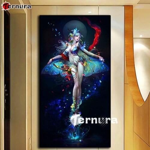 5D cross stitch diamond painting"Fantasy sexy elf" Diamond Embroidery FULL square round diamond mosaic Butterfly wings girl kit