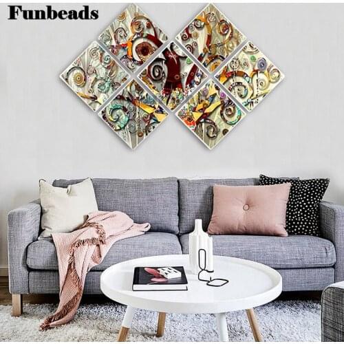 7pcs Full Square Round Drill 5D DIY Diamond Painting Vintage Tree Of Life Abstract Embroidery Cross Stitch Mosaic Decor FF4993
