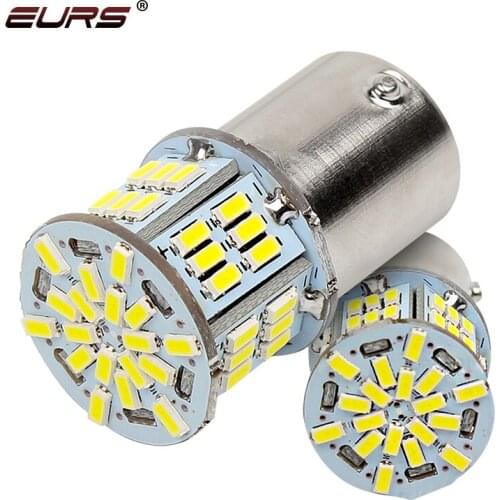 2pcs 1156 BA15S LED 1157 BAY15D LED Car Light T20 7440 7443 3014 54 SMD Auto Tail Brake Light Reverse Bulb Signal Lamp 12V DRL