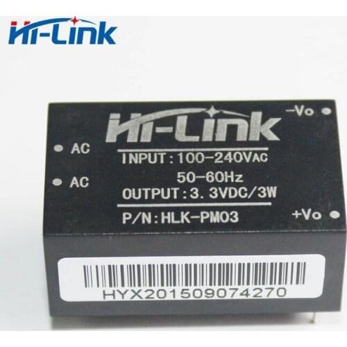 Free shipping 10 pcs/lot HLK-PM03 AC-DC 220V to 3.3V Step Down Buck Power Supply Module Intelligent Household Switch Converter