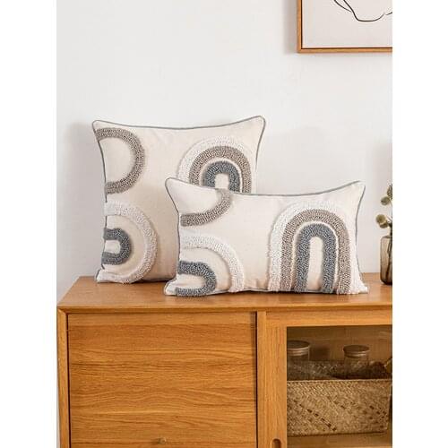 Free Shipping Tufted Cotton Morocco Boho Nordic Style Throw PillowCase 30X50/45X45cm Home Living Room Sofa Decor Cushion Cover K