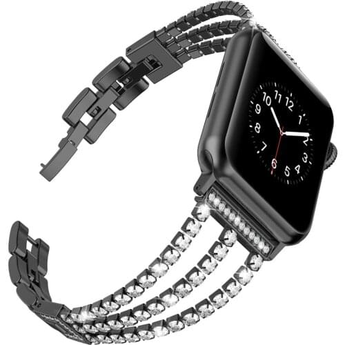 For Apple Watch Strap 6 SE 5 4 40mm 44mm Stainless Steel Replacement Band Jewelry Bracelet Wristband for iWatch 38mm 42mm Women
